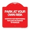 Signmission Company Not Responsible for Loss or Damage to Vehicles, Red & White Alum Sign, 18" H, RW-1818-24243 A-DES-RW-1818-24243 - alternate 1